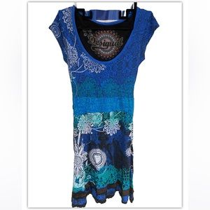 Desigual Blue and Blk Dress woman’s size S